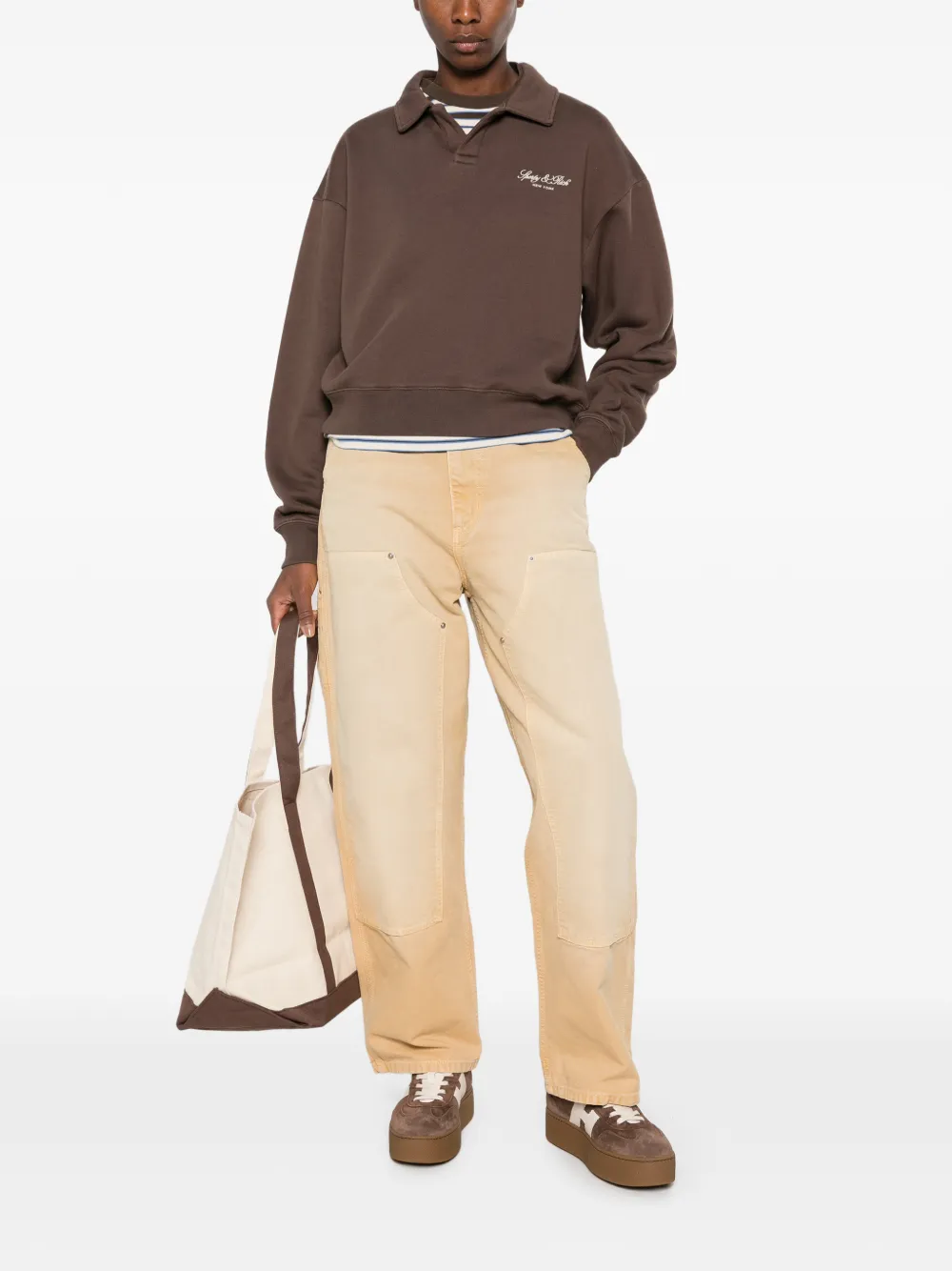Sporty & Rich logo-embroidered sweatshirt Bruin
