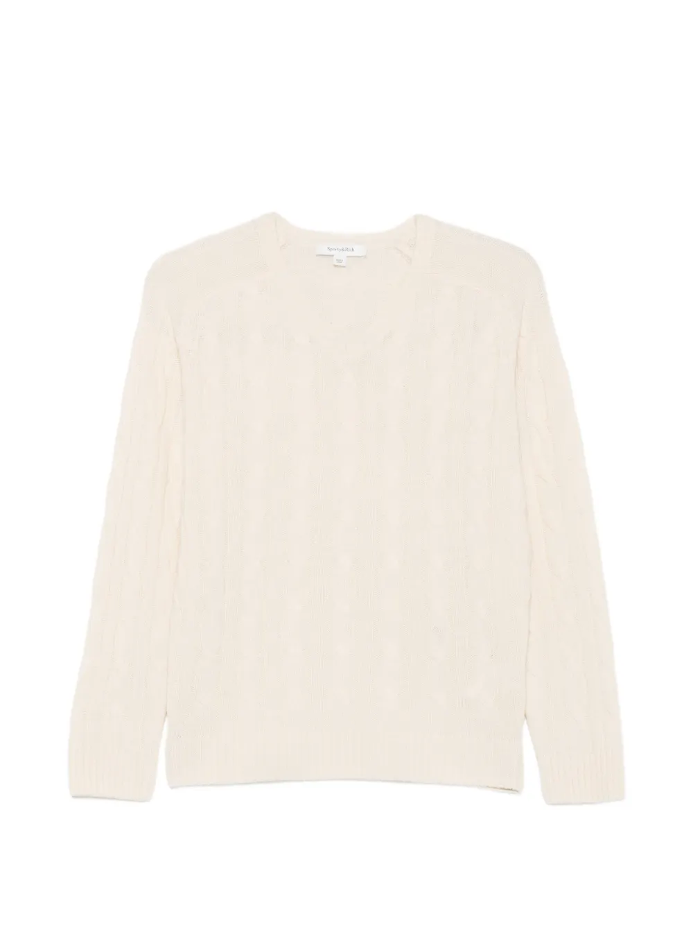 Sporty & Rich Ivan cable-knit V-neck sweater Beige