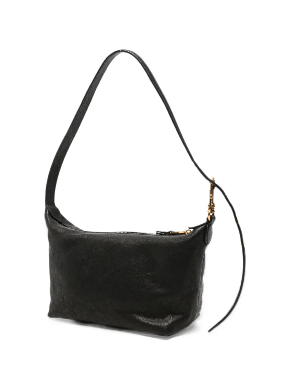 Miu mini Spirit logo-embossed leather mini bag Zwart