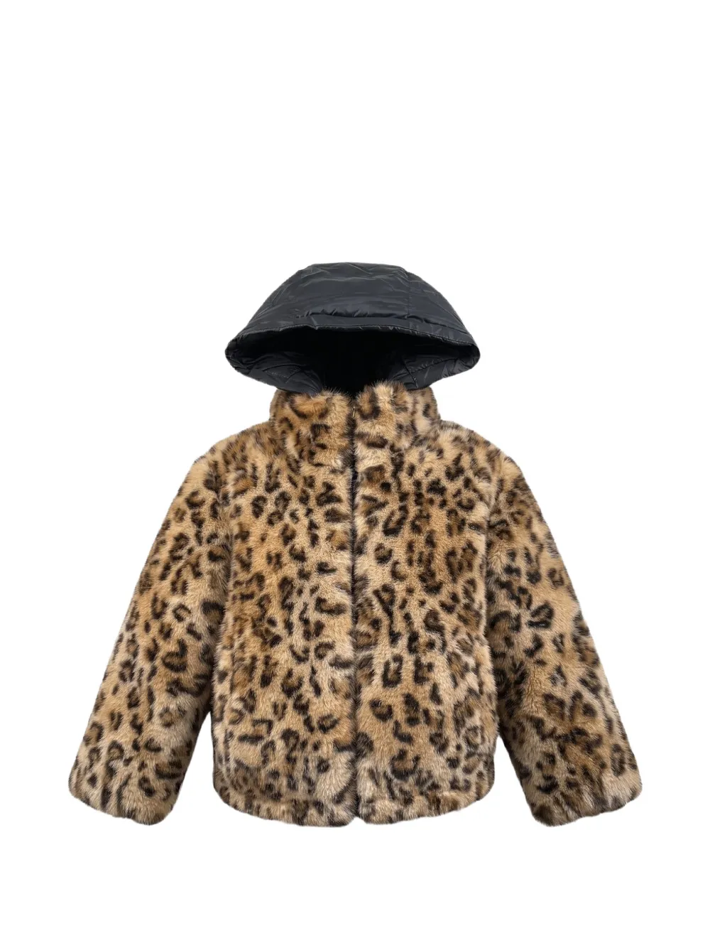 TWINSET Kids reversible leopard-print jacket - Nero