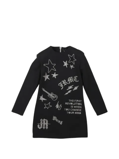 John Richmond Junior rhinestone-embellished long-sleeve dress