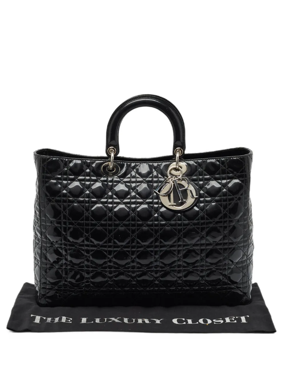 Christian Dior Pre-Owned 2010 large Lady Dior Cannage tote bag Zwart
