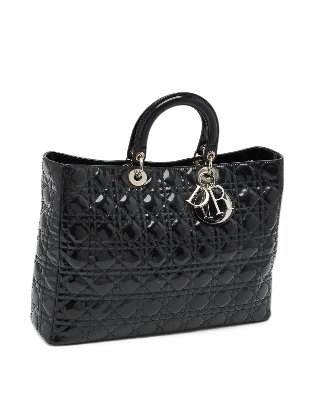 Christian Dior Pre-Owned 2010 large Lady Dior Cannage tote bag Zwart