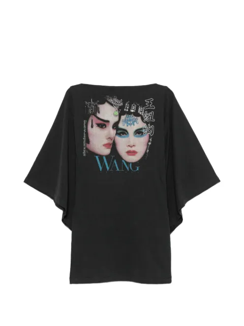 Alexander Wang graphic-print cape-sleeve mini dress