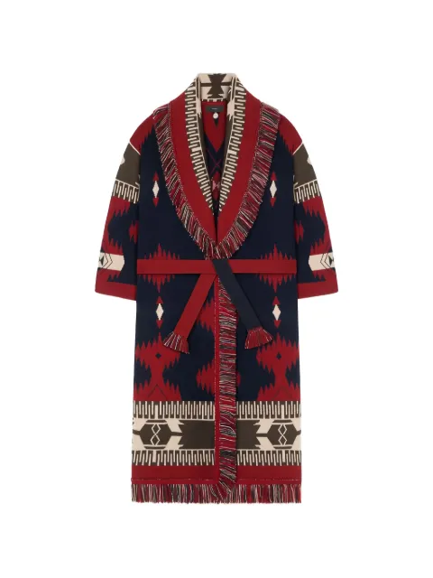 Alanui Iron jacquard fringe-trim coat