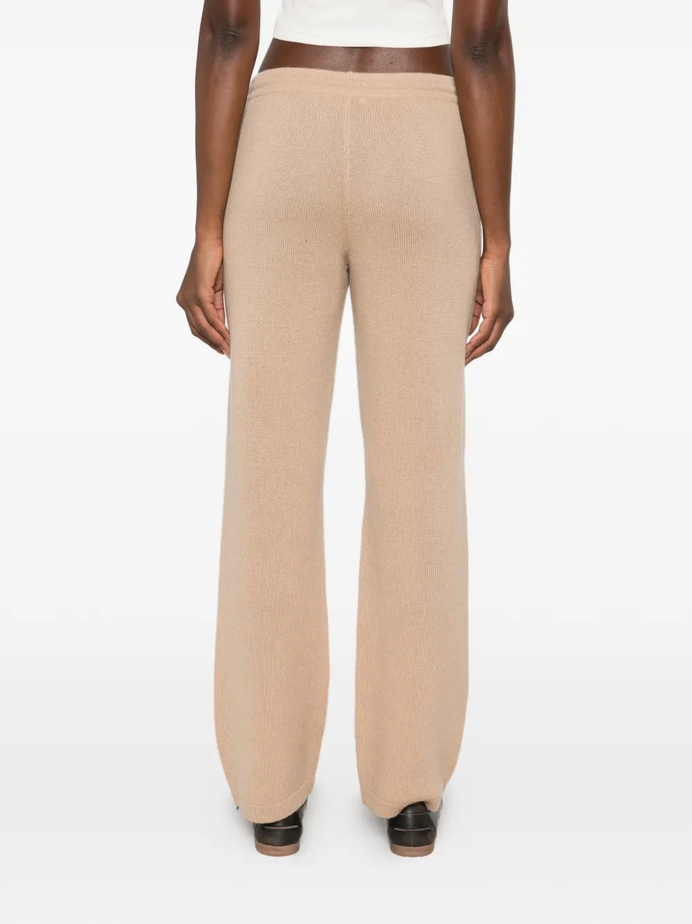 Sporty & Rich Ivana logo-embroidered track pants Beige