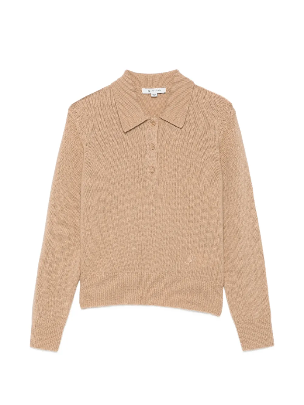 Sporty & Rich Izar ribbed-knit polo shirt Bruin
