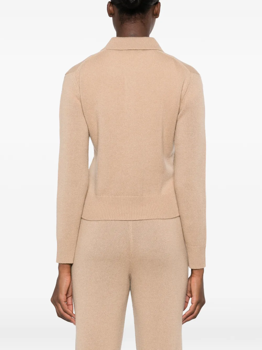 Sporty & Rich Izar ribbed-knit polo shirt Bruin