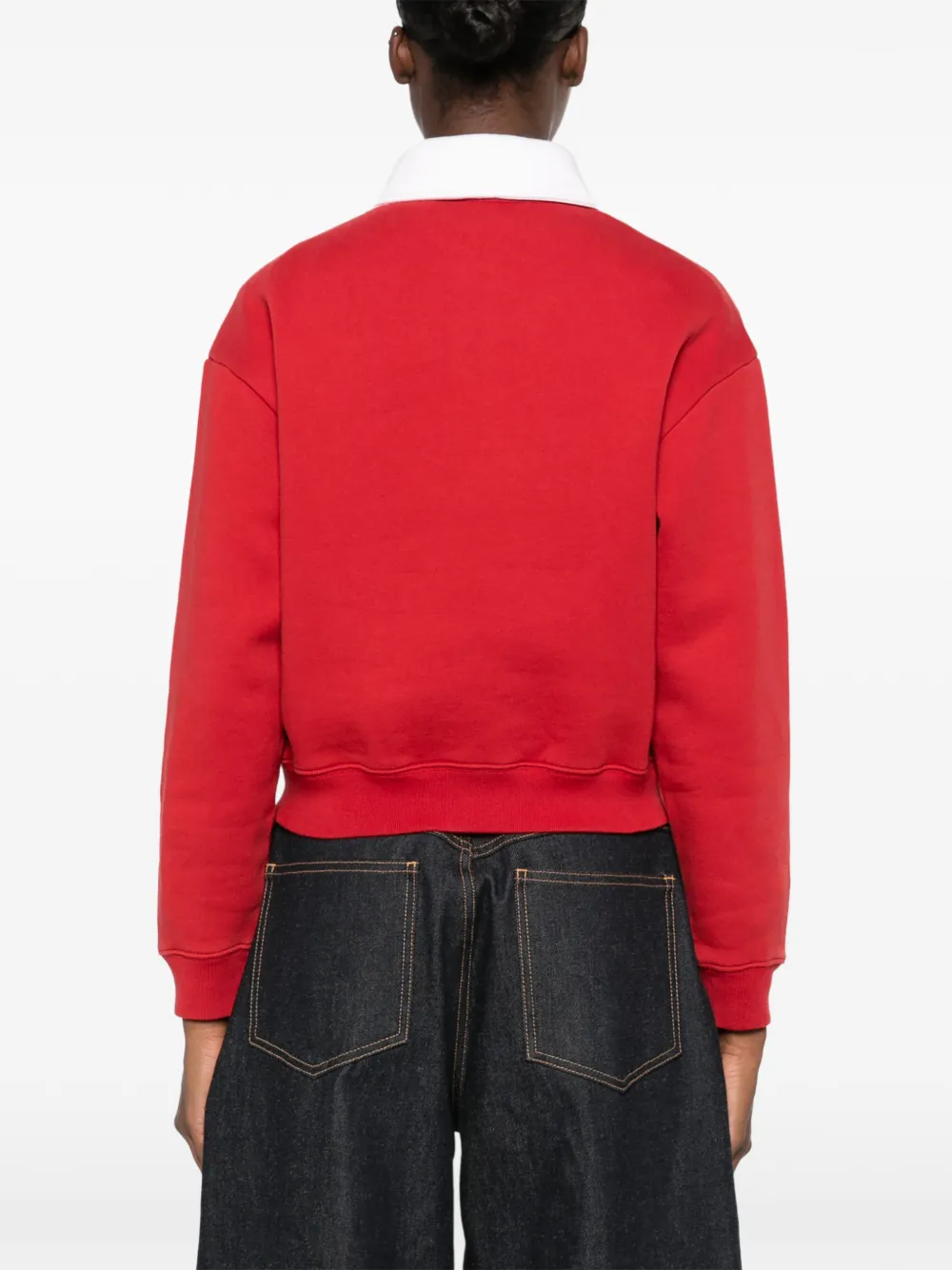 Sporty & Rich Evin logo-print polo shirt Rood