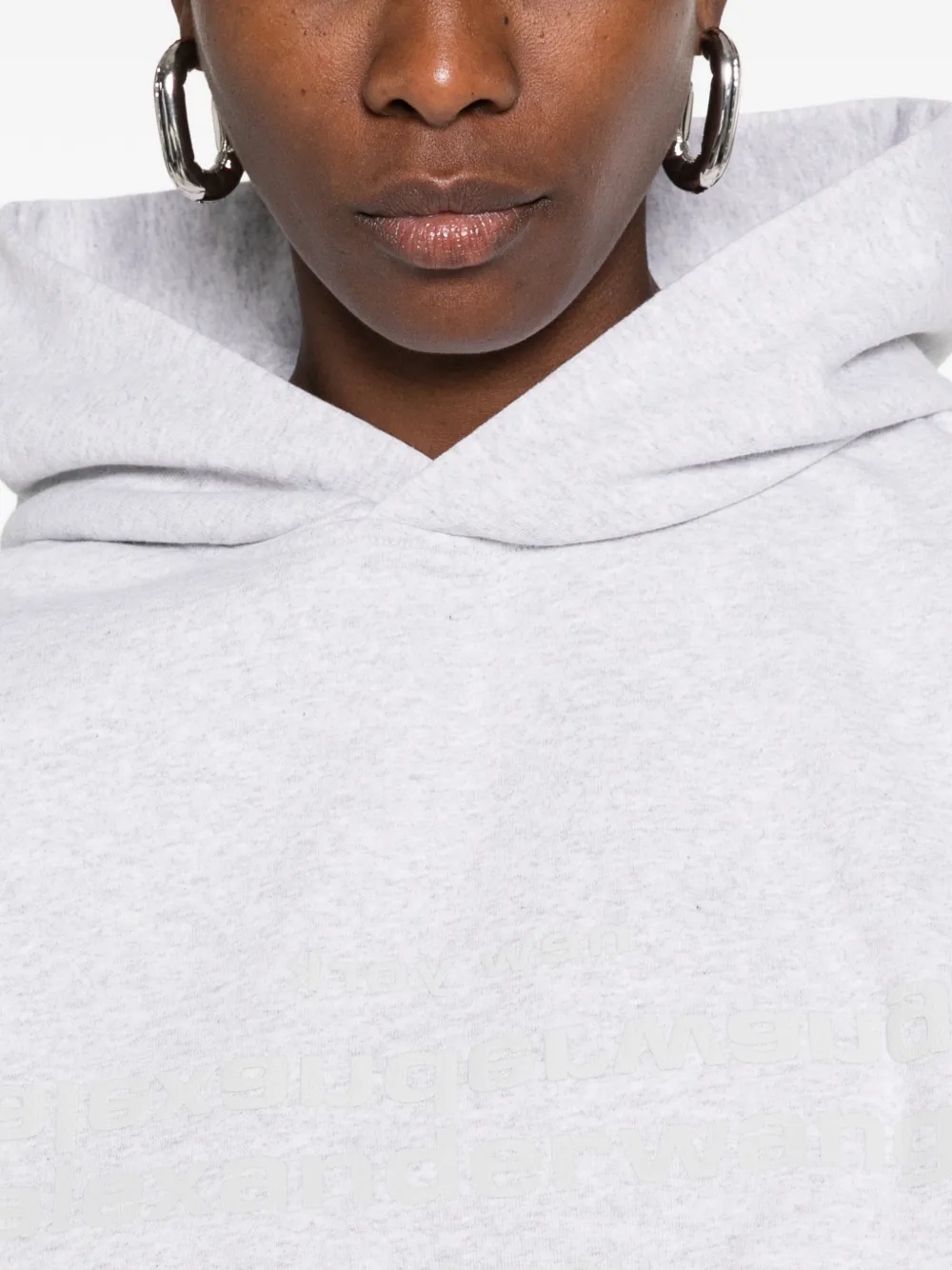 Alexander Wang logo-print oversized hoodie Grijs