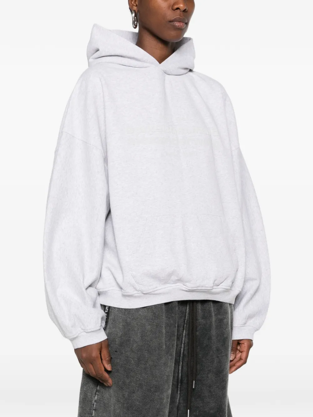Alexander Wang logo-print oversized hoodie Grijs