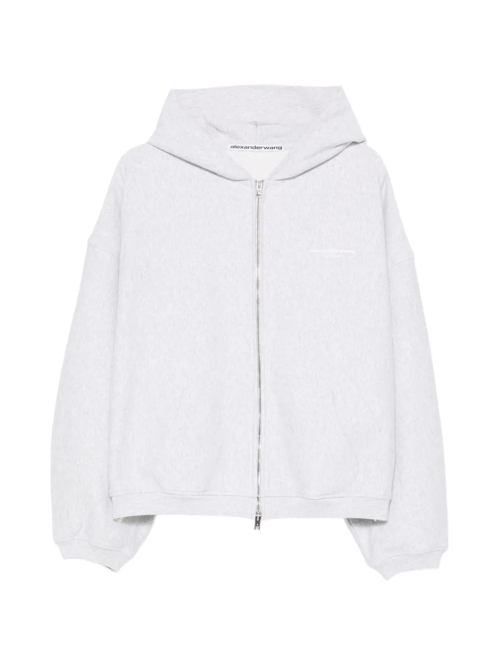 Alexander Wang logo-print zip-up hoodie Grijs