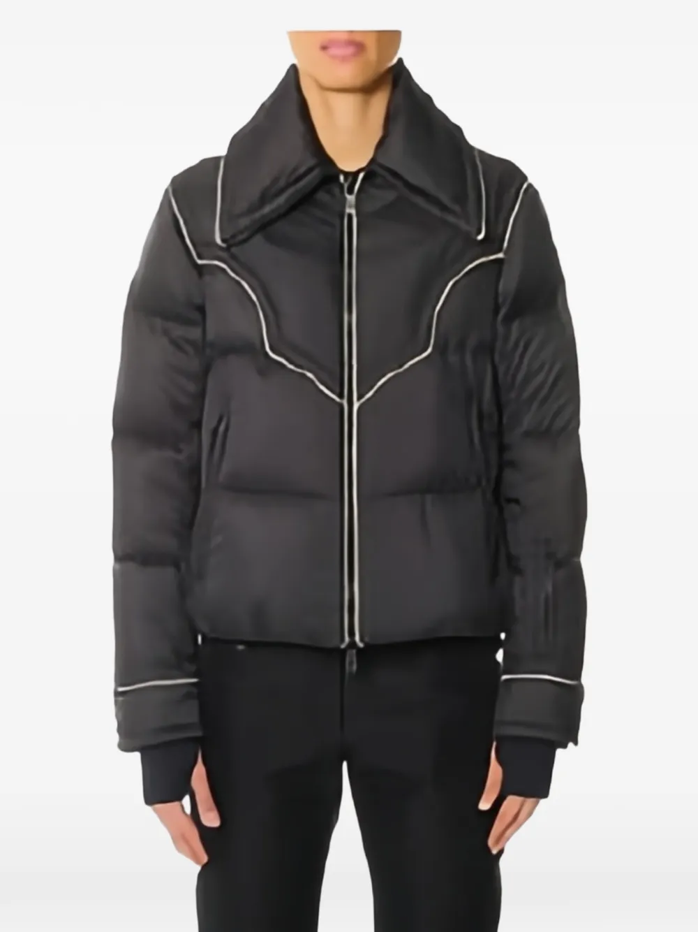 Moncler Grenoble Blainville piped quilted ski jacket Zwart