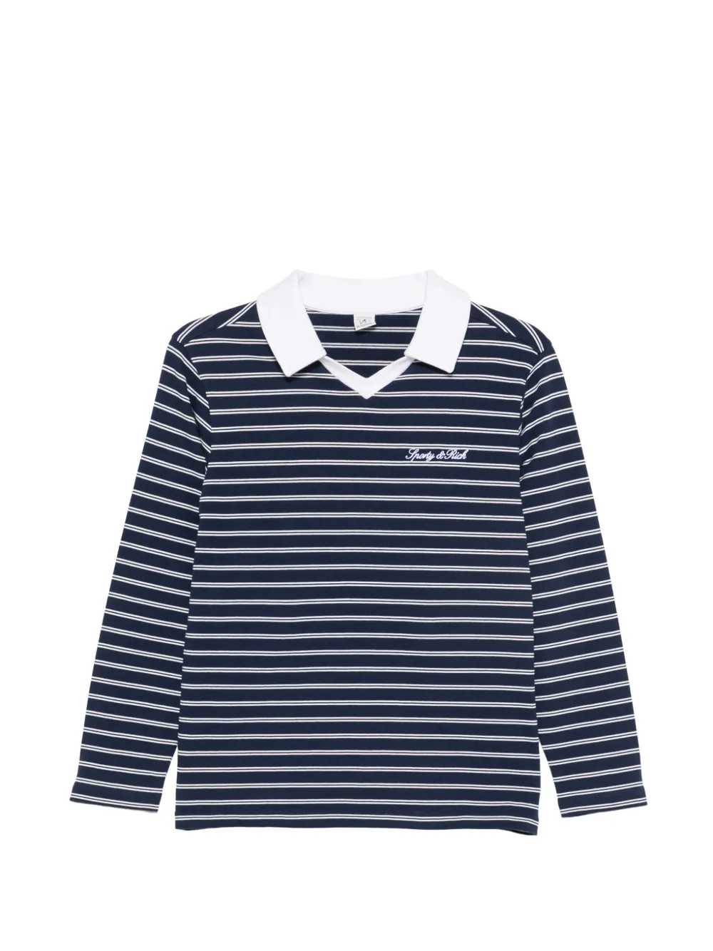Sporty & Rich striped-pattern long-sleeve T-shirt Blauw