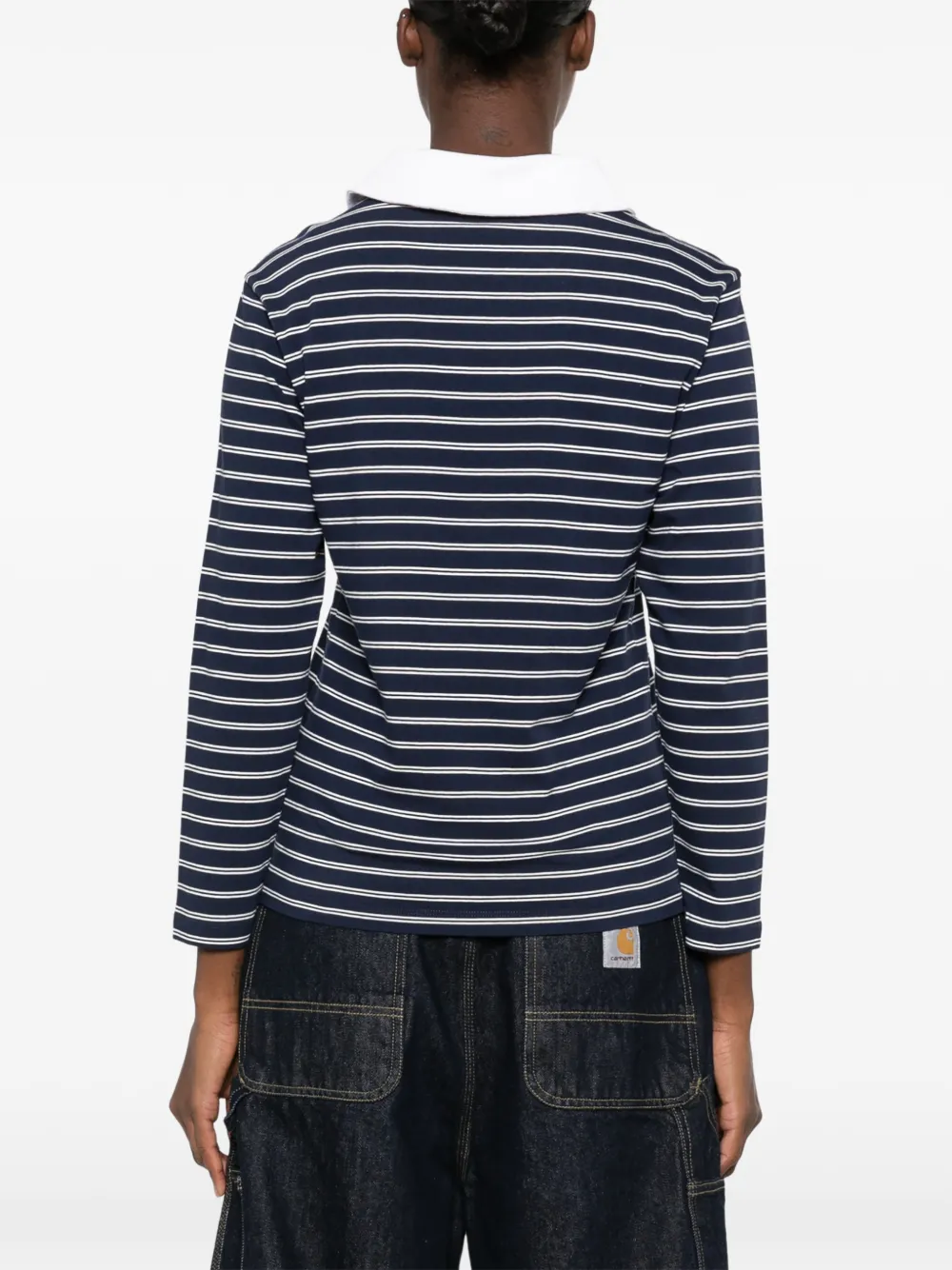 Sporty & Rich striped-pattern long-sleeve T-shirt Blauw