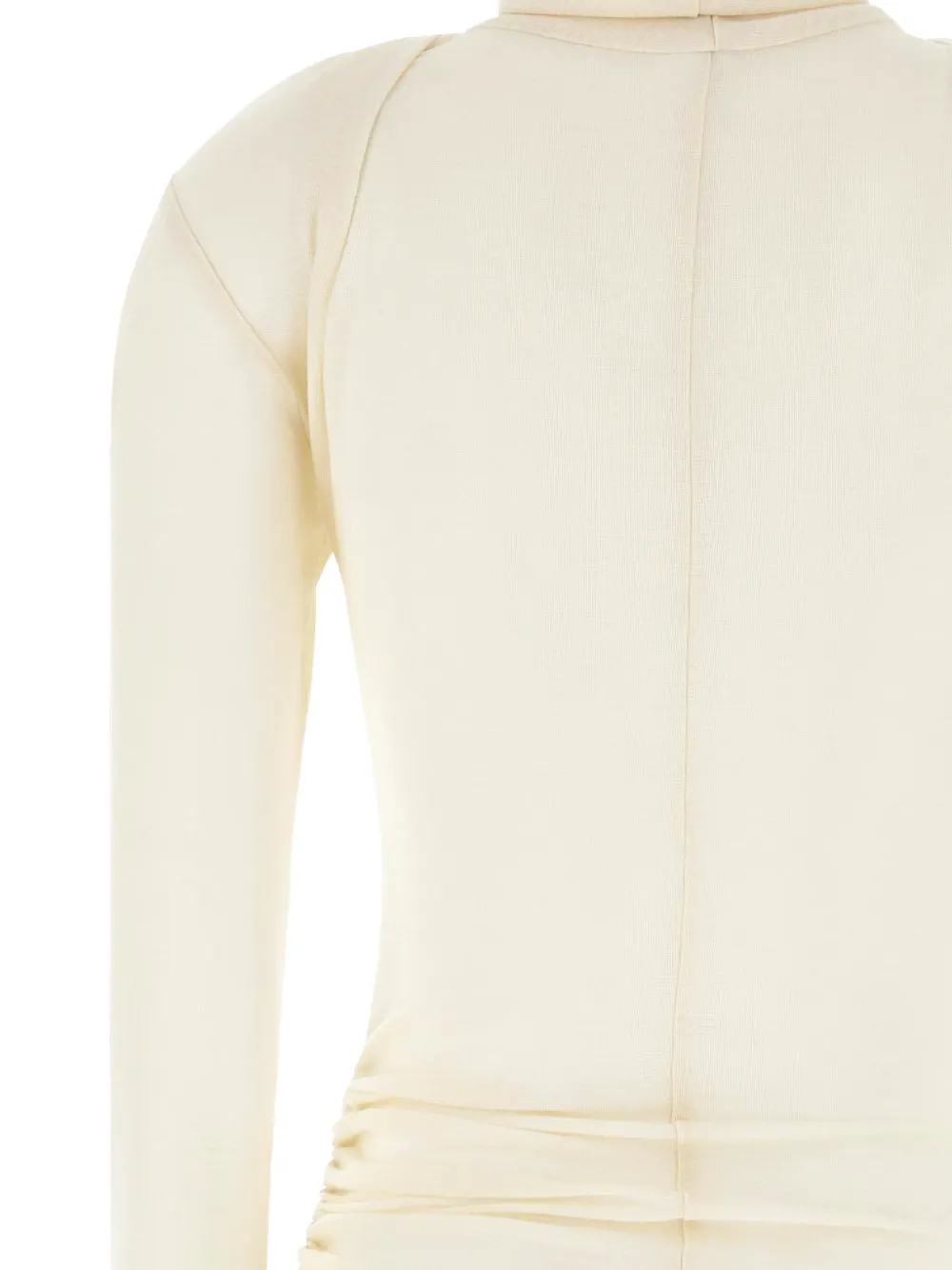ENTIRE STUDIOS draped ruched-detail mini dress Beige