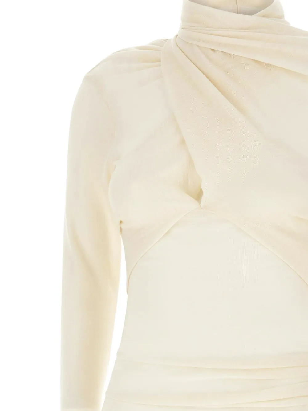 ENTIRE STUDIOS draped ruched-detail mini dress Beige
