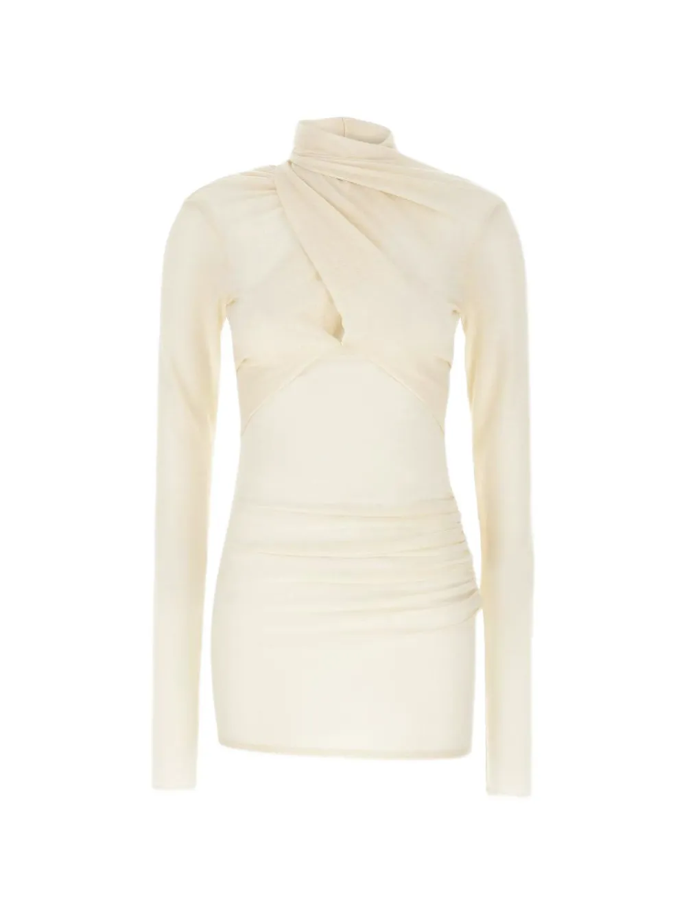 ENTIRE STUDIOS draped ruched-detail mini dress Beige