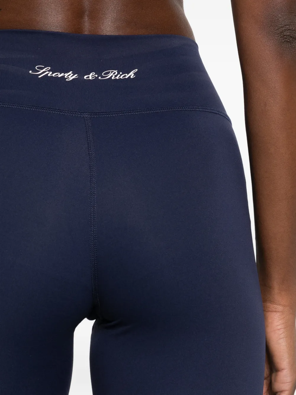 Sporty & Rich logo-print leggings Blauw