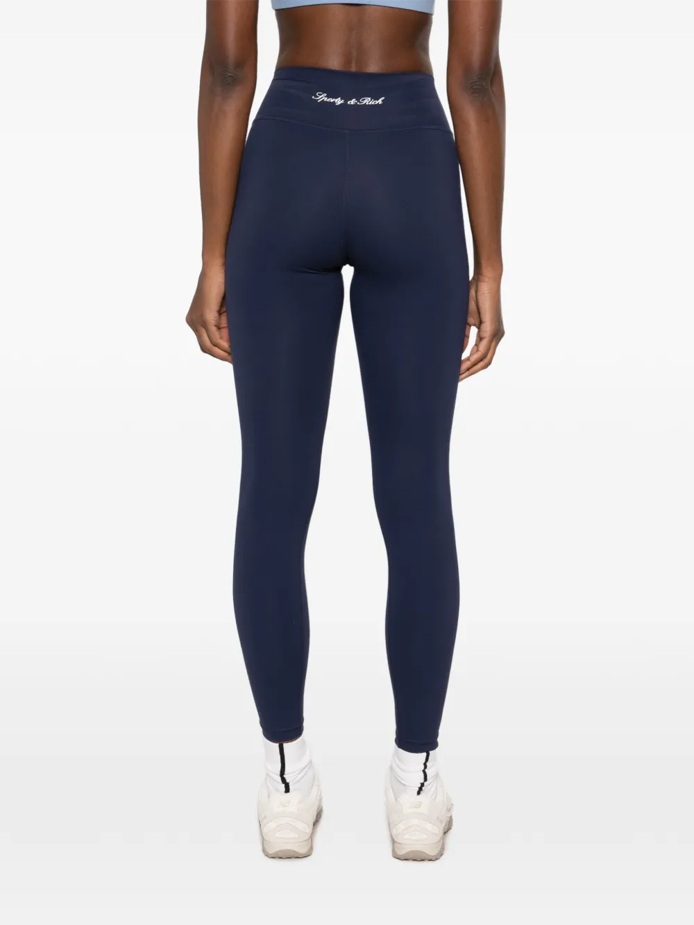 Sporty & Rich logo-print leggings Blauw