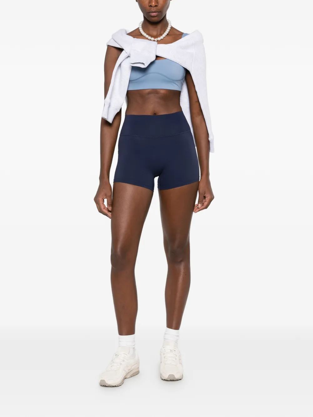 Sporty & Rich logo-print shorts Blauw