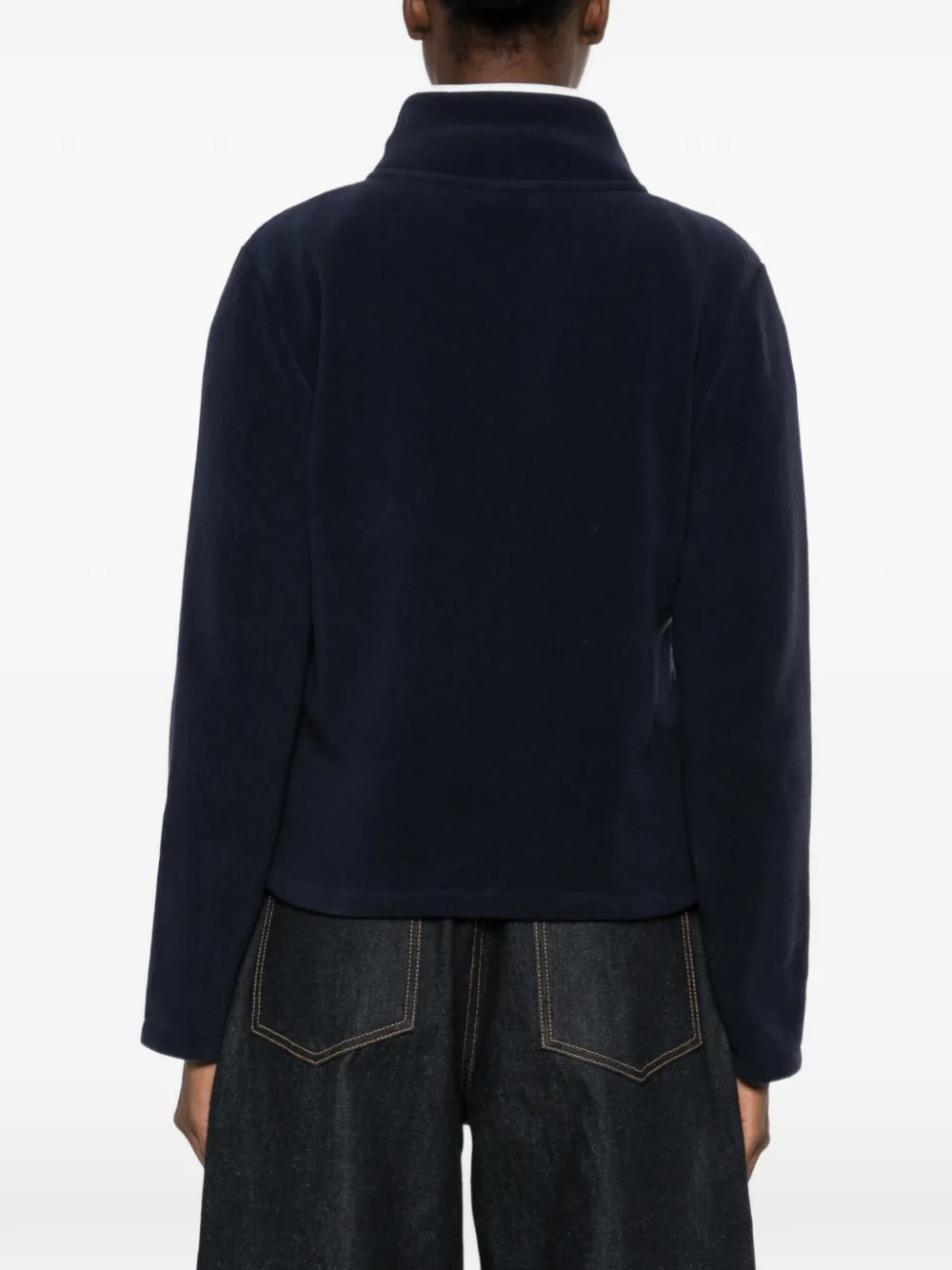 Sporty & Rich Ezia logo-embroidered fleece sweatshirt Blauw