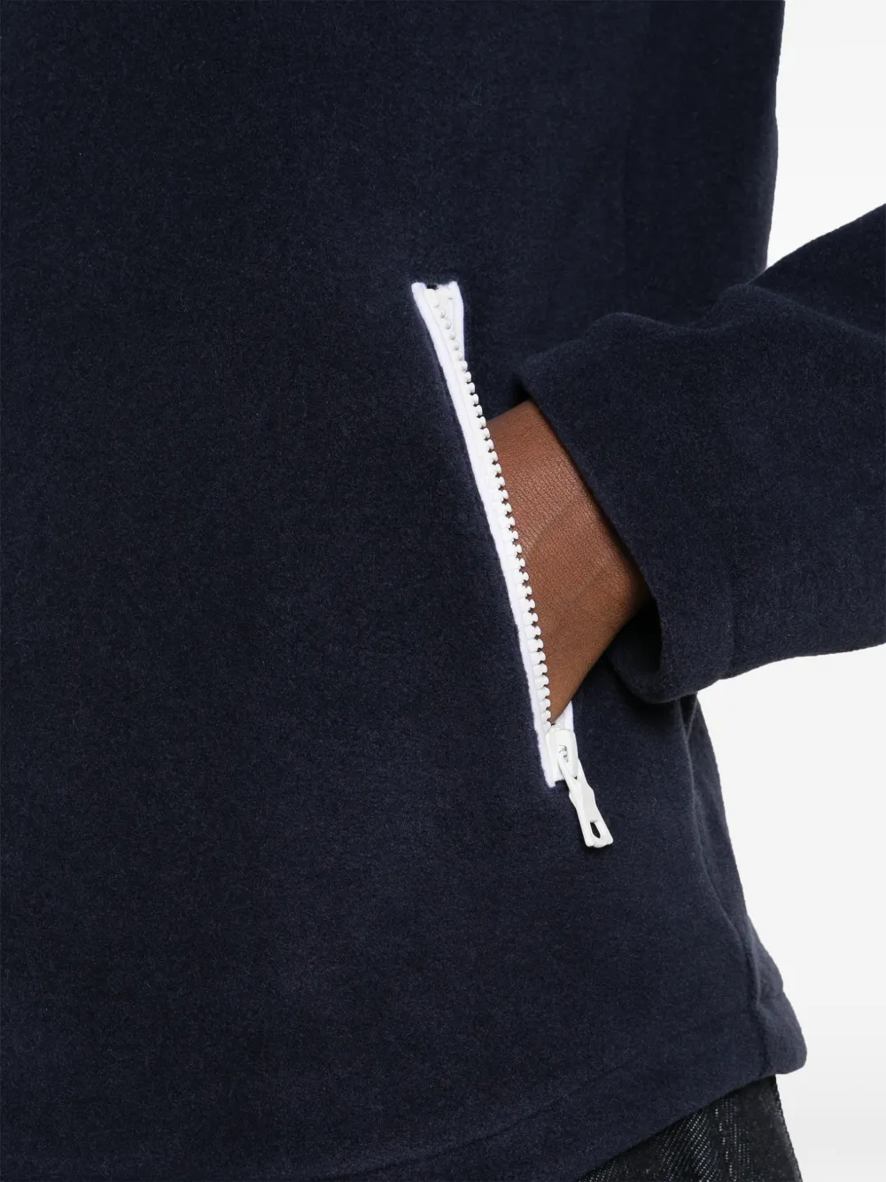 Sporty & Rich Ezia logo-embroidered fleece sweatshirt Blauw