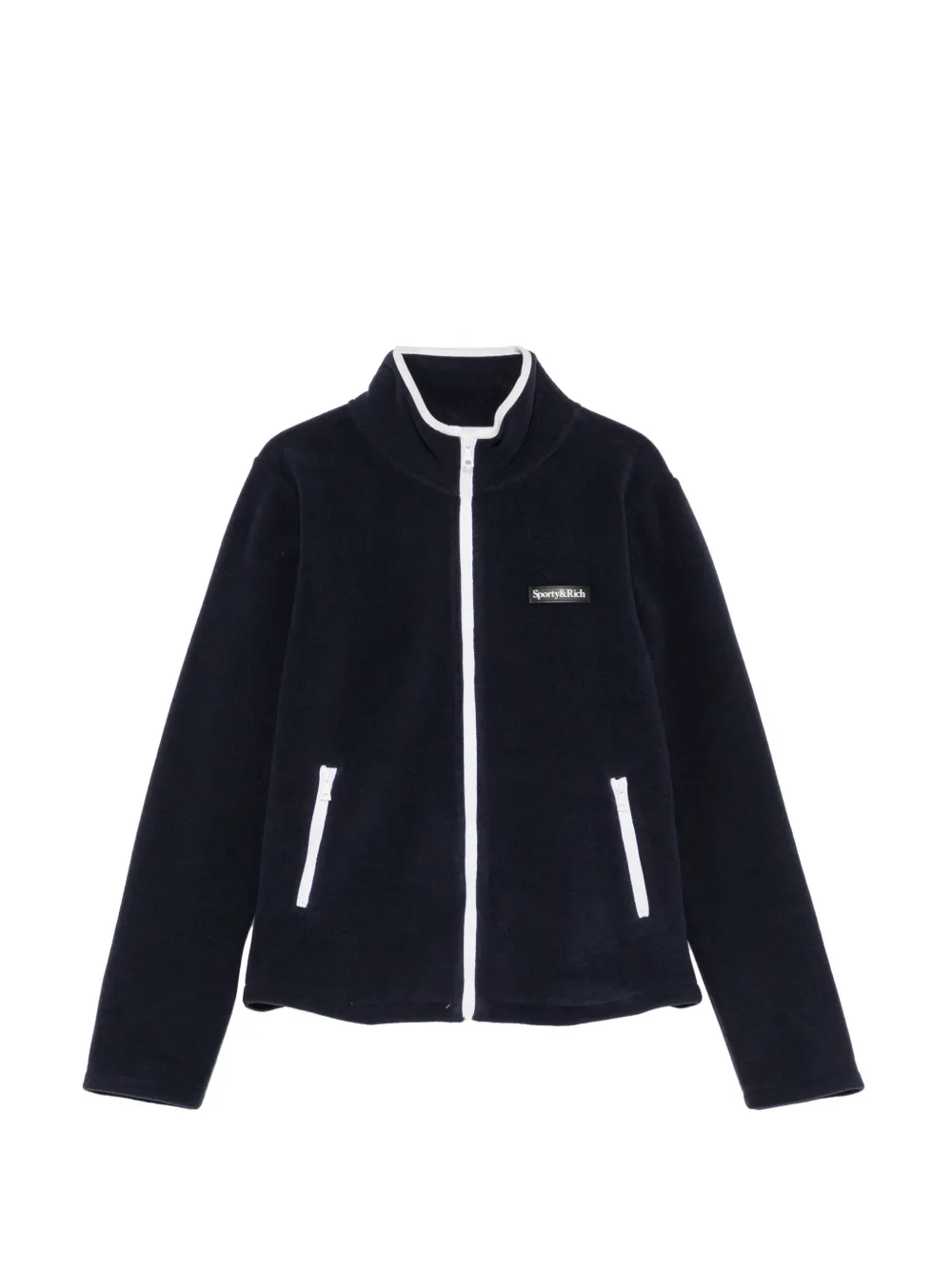 Sporty & Rich Ezia logo-embroidered fleece sweatshirt - Blu