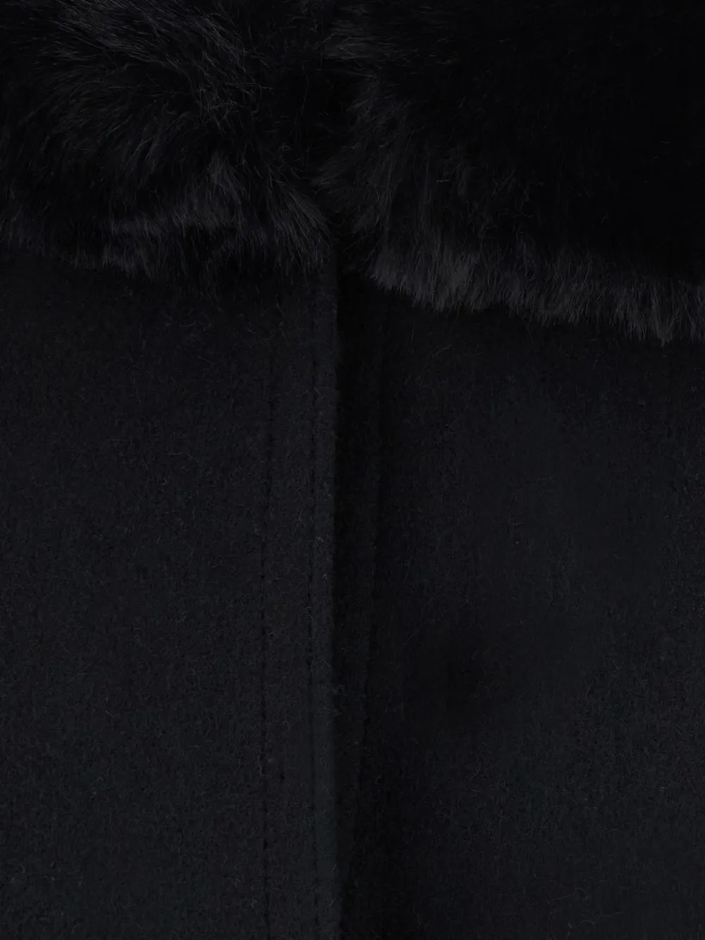 TWINSET soft poncho with faux-fur Zwart