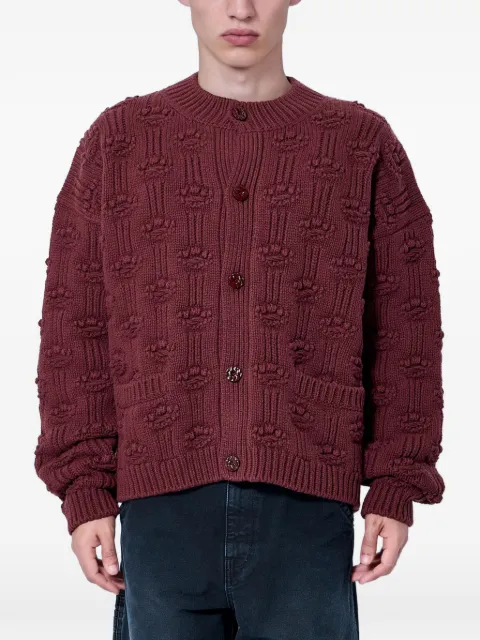 Marni brown fisherman wool-cashmere cardigan