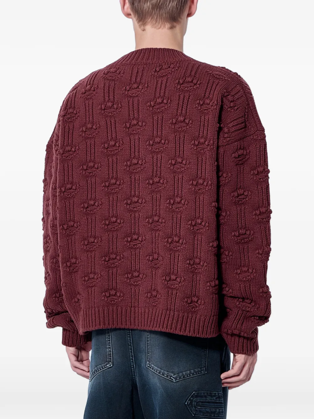 Marni brown fisherman wool-cashmere cardigan Rood