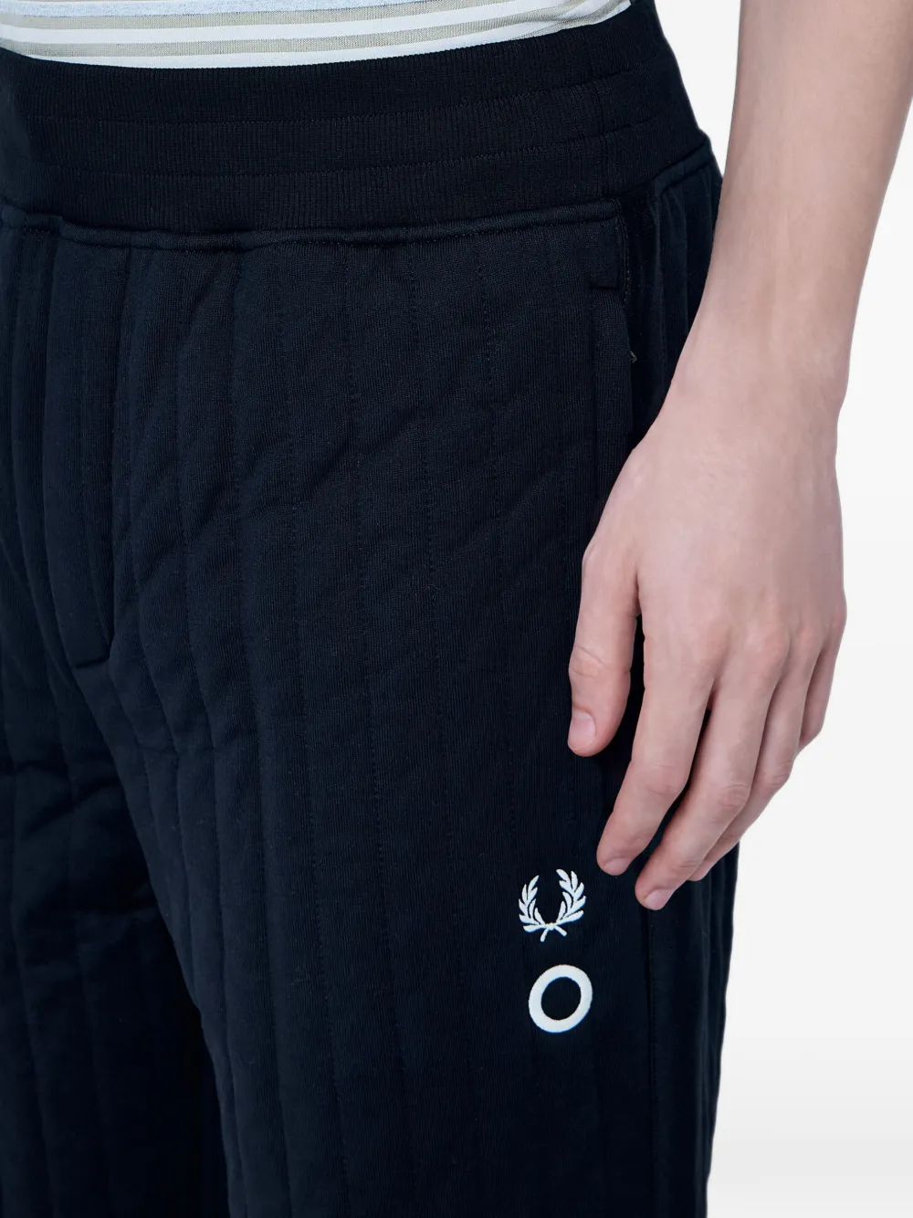 Fred Perry quilted track pants Zwart