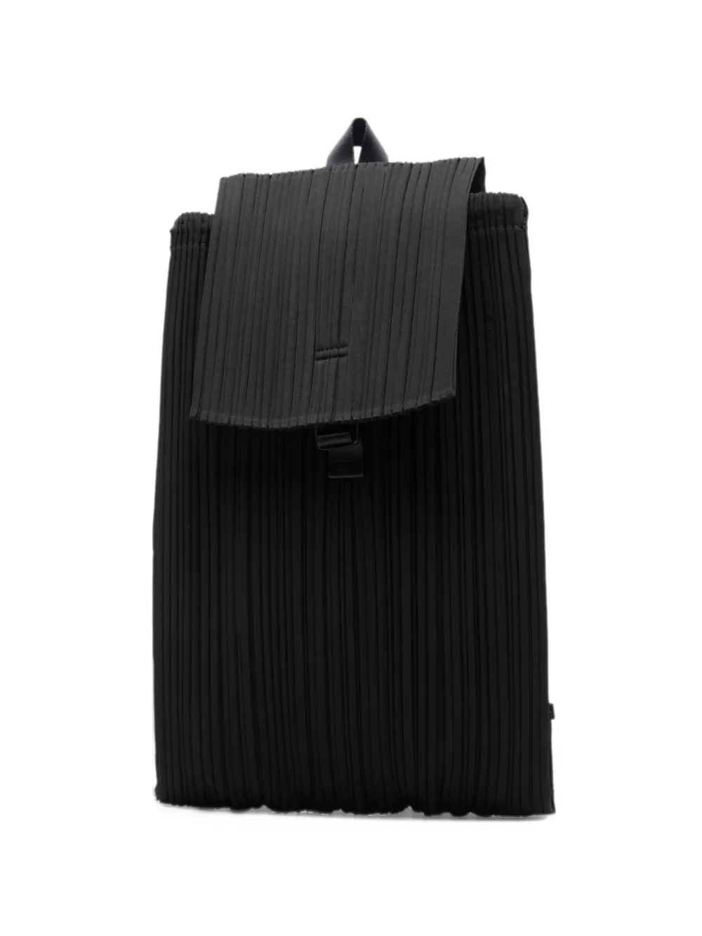 Pleats Please Issey Miyake pleated foldover-top backpack - Nero