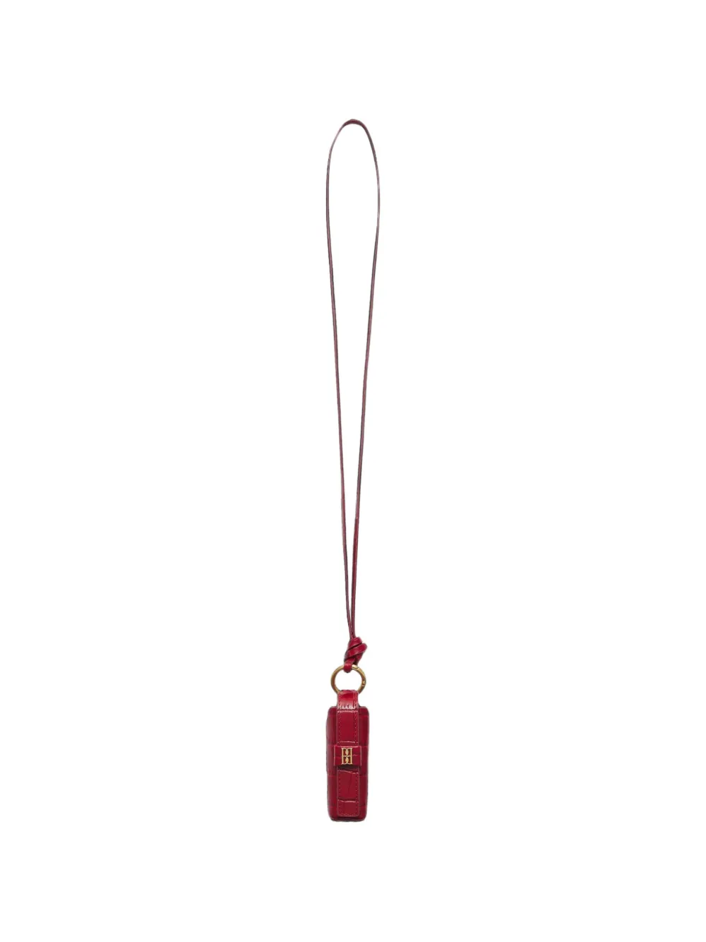 By Malene Birger Vera crocodile-effect leather necklace - Rosso