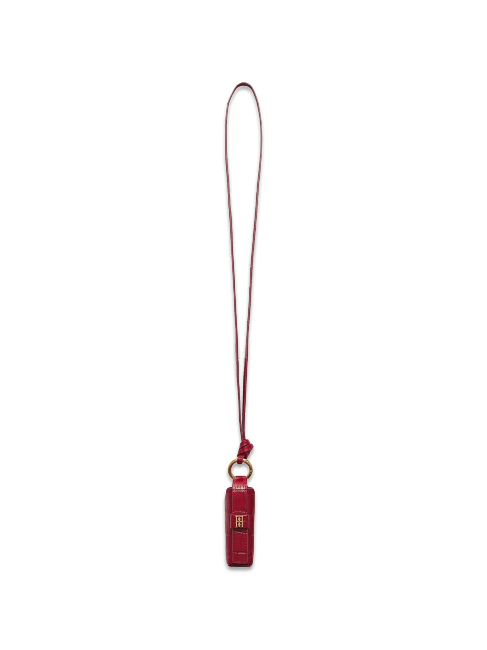 By Malene Birger Vera crocodile-effect leather necklace - Rosso
