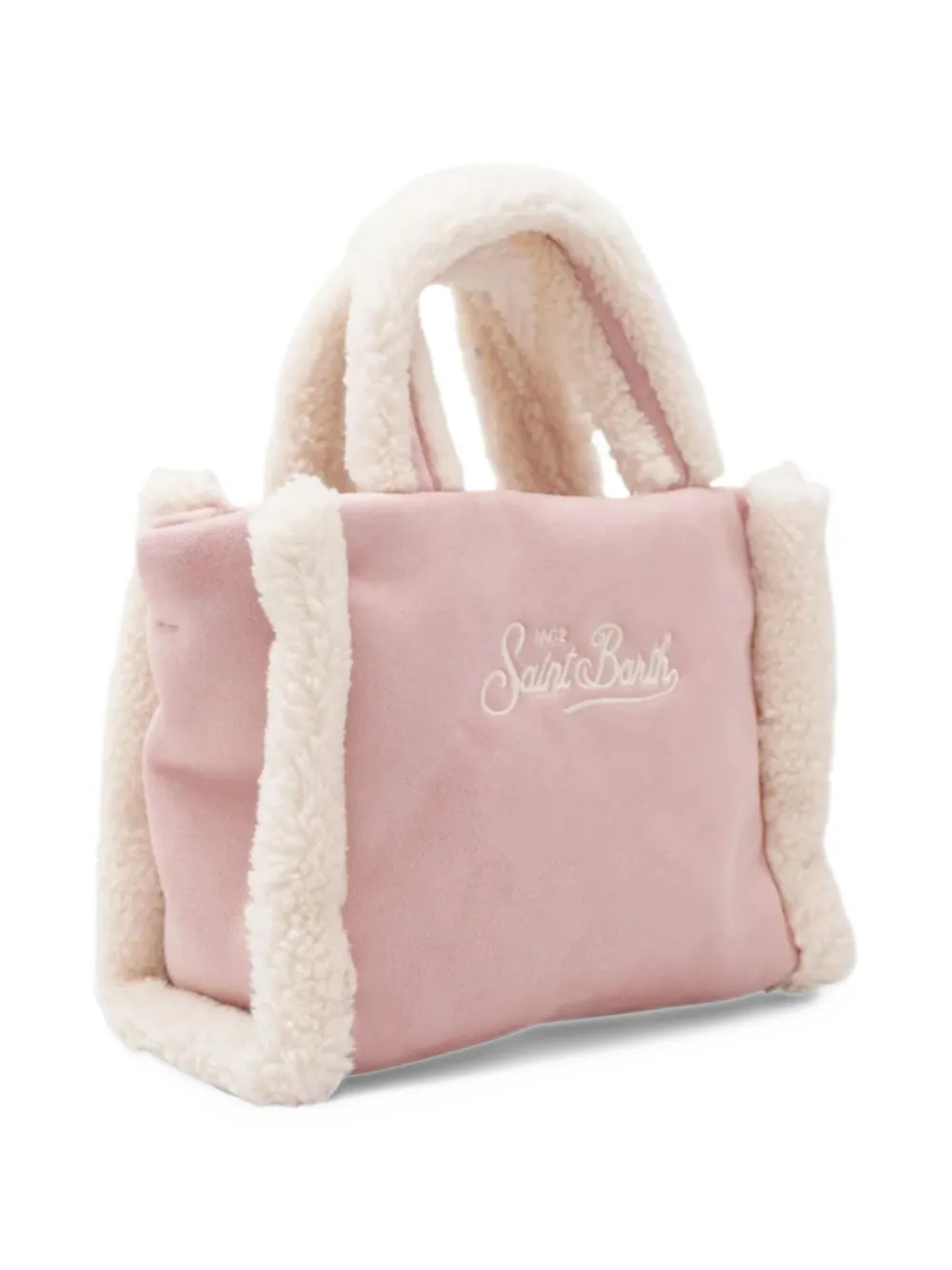 MC2 Saint Barth Kids embroidered faux-shearling tote bag Roze