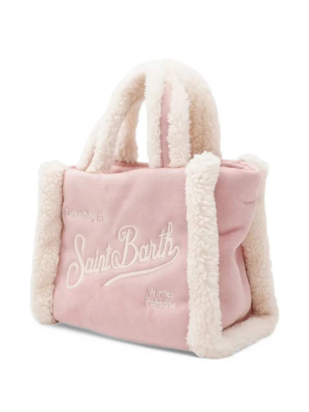 MC2 Saint Barth Kids embroidered faux-shearling tote bag Roze