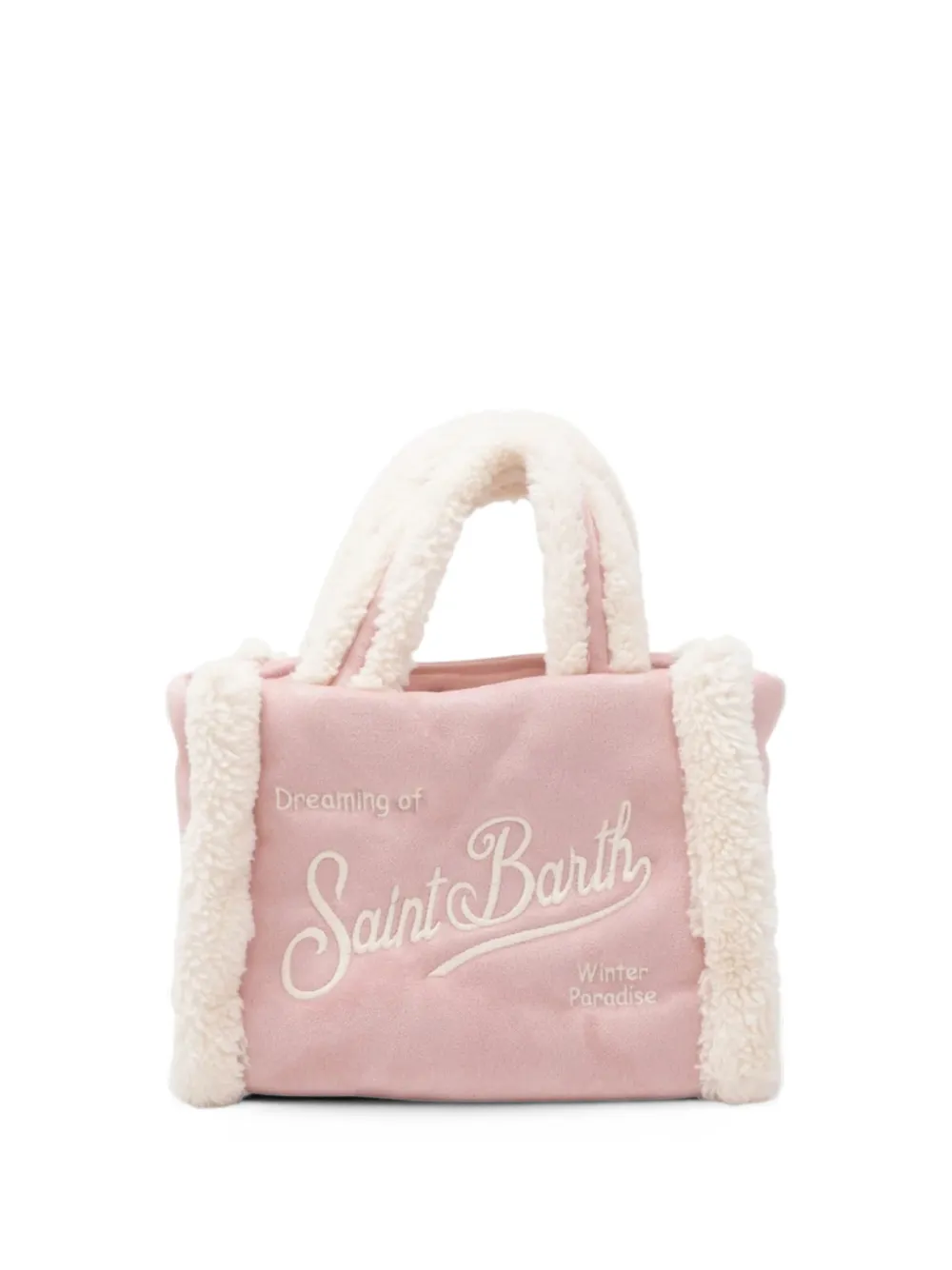 MC2 Saint Barth Kids embroidered faux-shearling tote bag Roze