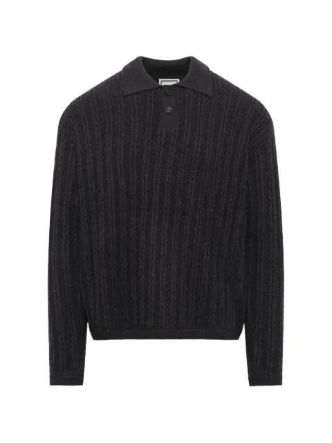 Wooyoungmi cable-knit polo sweater