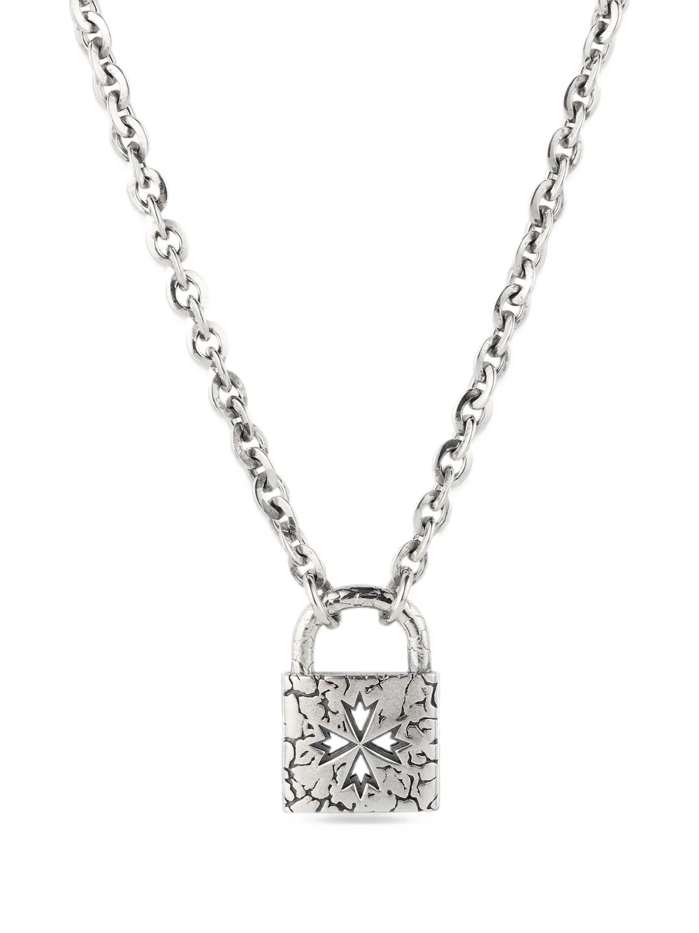 Emanuele Bicocchi Large Logo Lock necklace - Argento