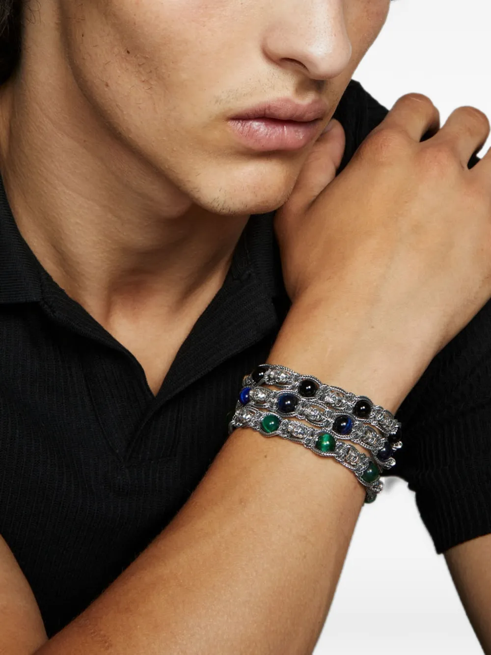 Emanuele Bicocchi bead skull bracelet - Argento