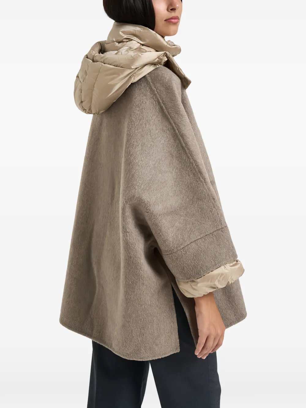 bomboogie hooded button-up coat Bruin