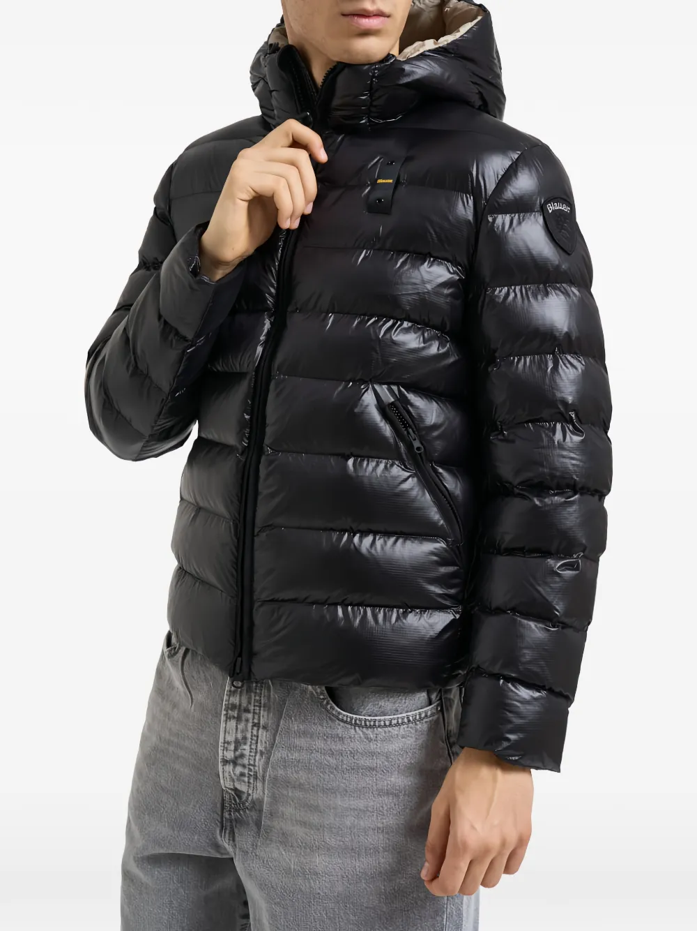 Blauer hooded padded jacket Zwart