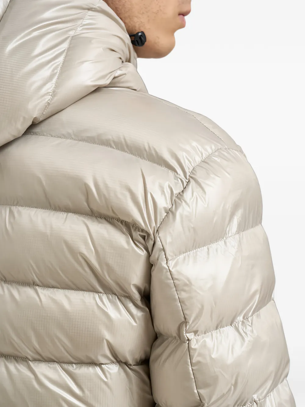 Blauer logo-patch padded jacket Beige