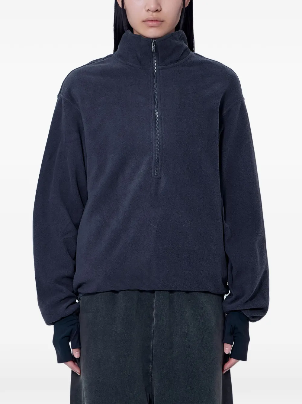 ENTIRE STUDIOS half-zip fleece sweater Blauw