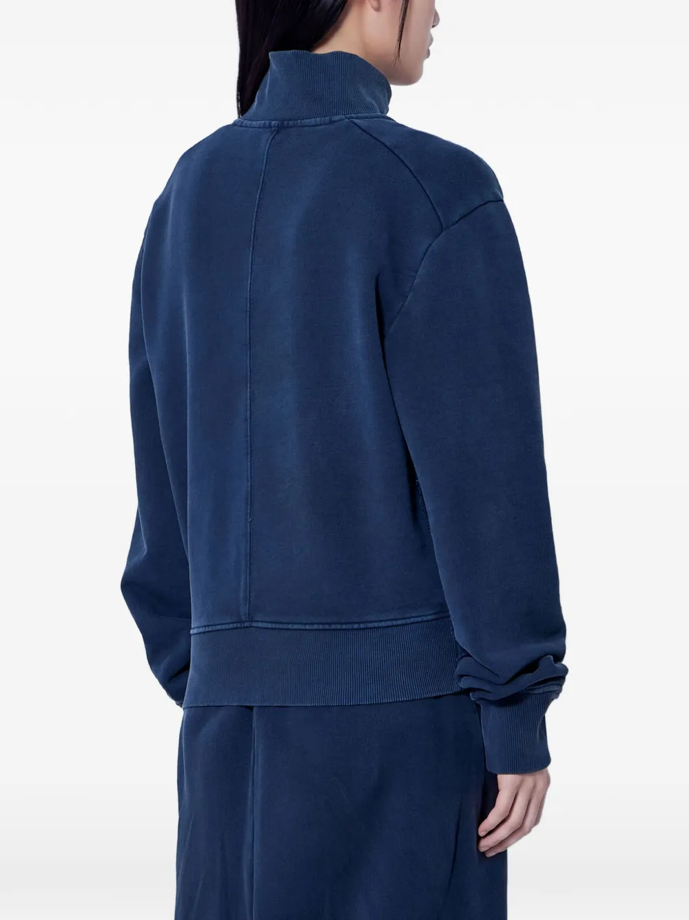 ENTIRE STUDIOS Port button-placket high-neck sweatshirt Blauw