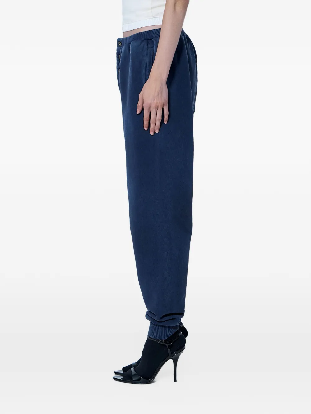 ENTIRE STUDIOS Cadet button-detail ribbed-cuff track pants - Blu