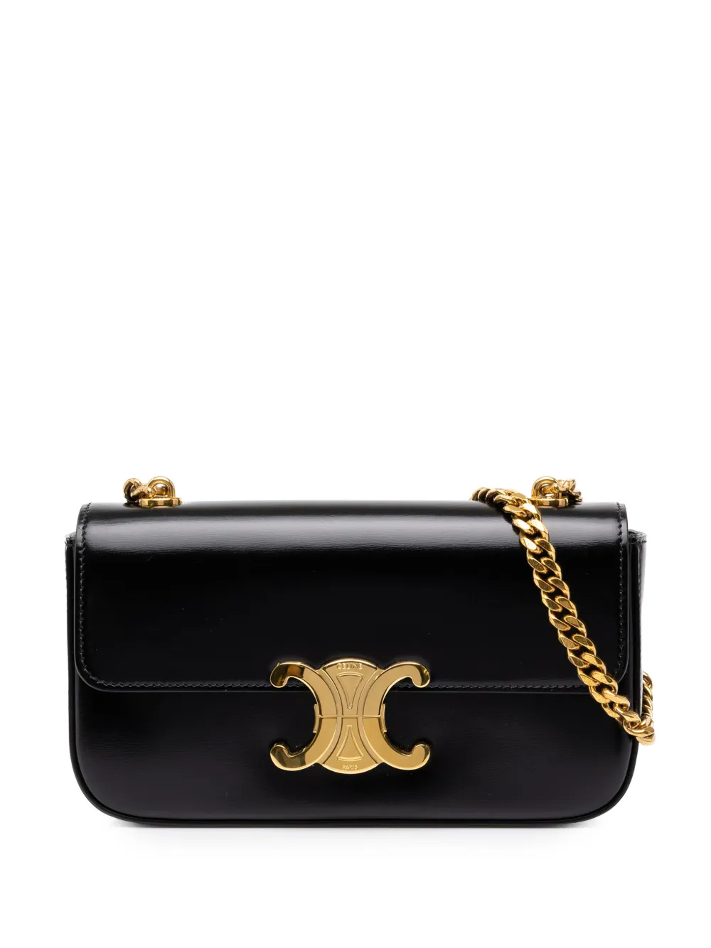Celine Pre-Owned 2022 Shiny Calfskin Triomphe Claude shoulder bag - Schwarz