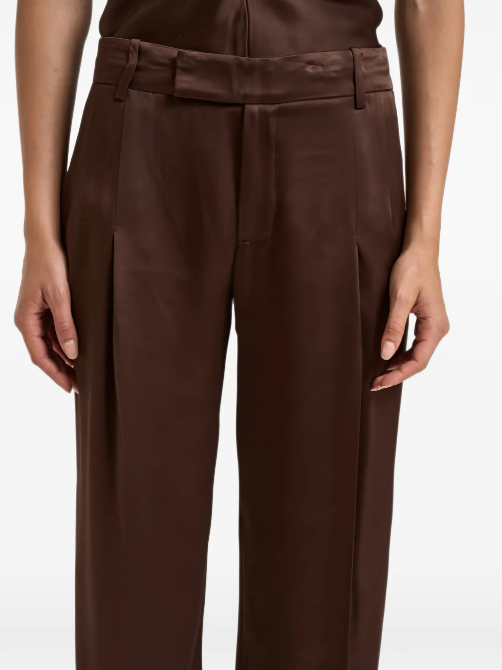 Federica Tosi pleated wide-leg trousers Bruin