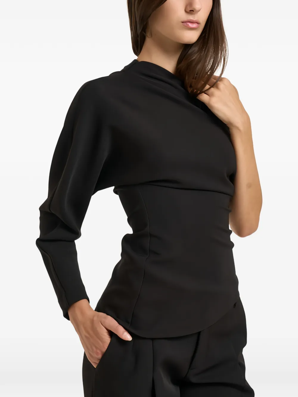 Federica Tosi one-shoulder top Zwart
